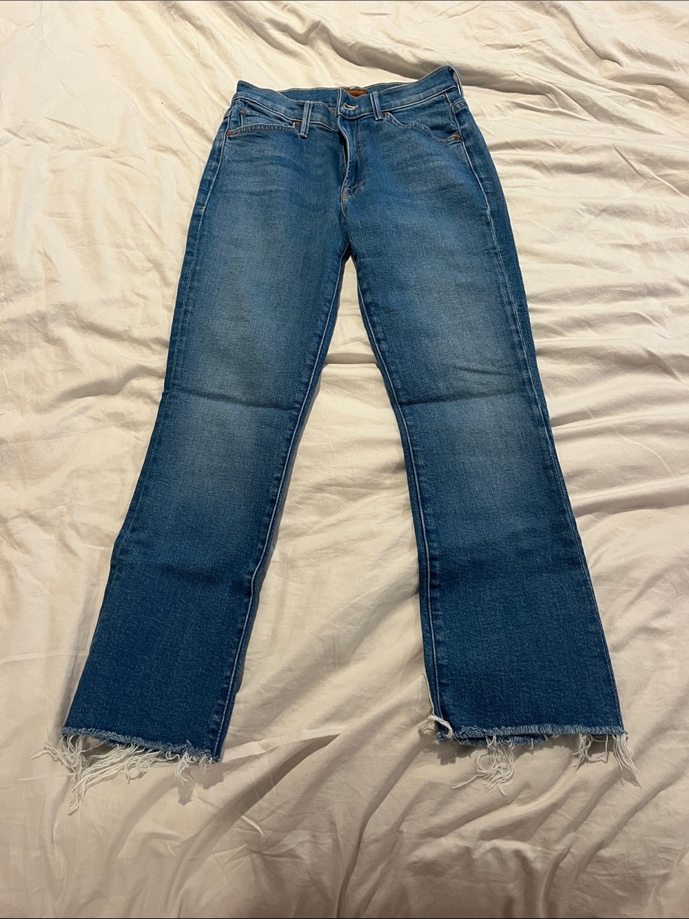 MOTHER insider ankle, fray jeans